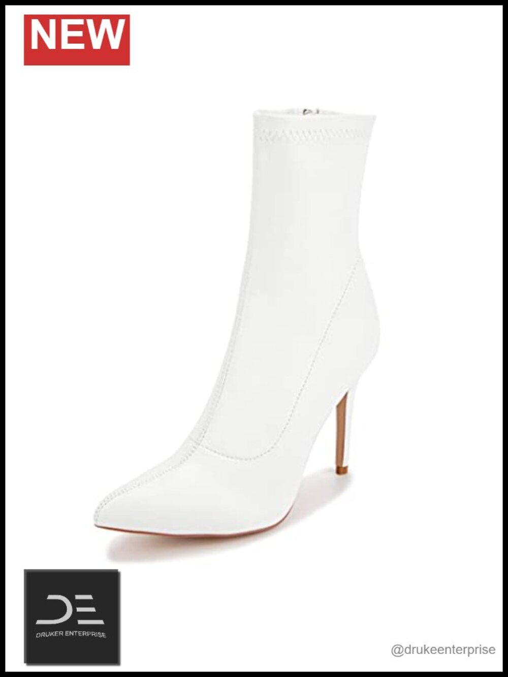 Pointed Toe Stiletto Heel Ankle Boots with Side Zipper